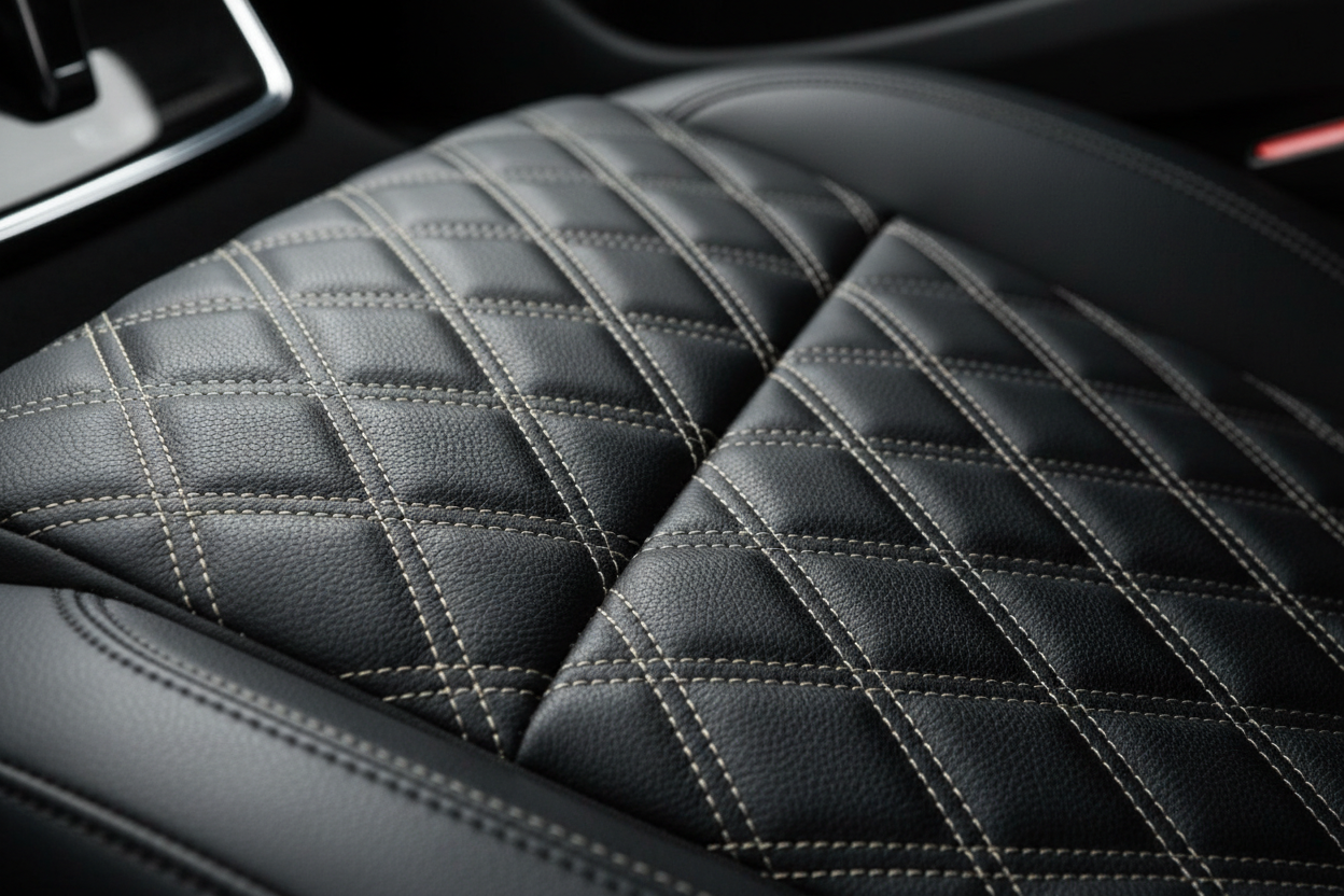 Leather seat close-up